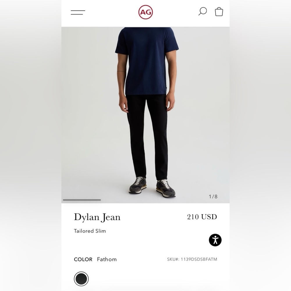 Ag Adriano Goldschmied Fathom Navy Slim Men's Jeans